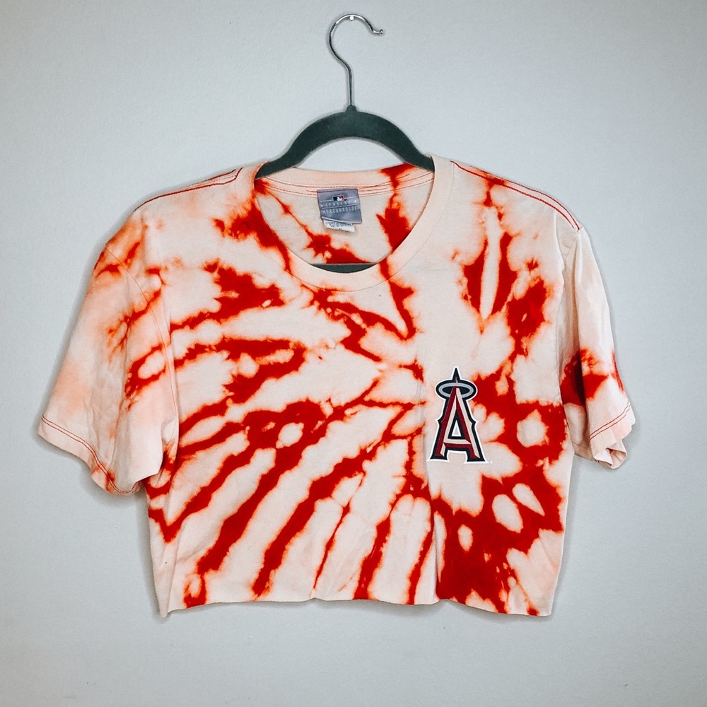 Los Angeles Angels Bleached Cropped Top